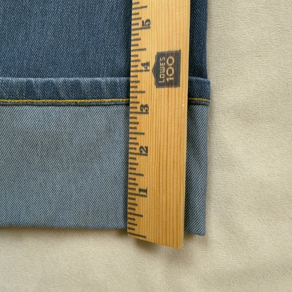 Halara Petite Wide Leg Rolled Hem Medium Wash High Rise Blue Denim Small Petite - Picture 8 of 10